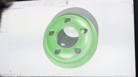 Longboard Engeenering on computer - motor wheel and gears for assembling, carbon Stock Footage 89243919