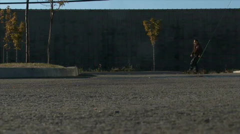 Longboard Fall HD Stock Footage 548239