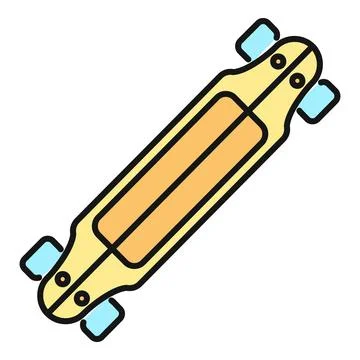 Longboard flat vector icon for extreme sport activity Stock Illustration