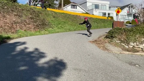 Longboard Free Ride Stock Footage 171032255