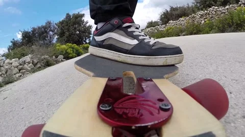 Longboard low angle POV 스톡 동영상 47050776