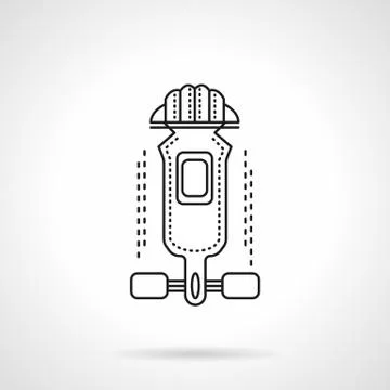 Longboard outfit flat line vector icon Stock Illustration