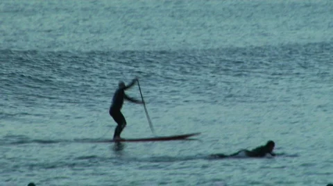 Longboard Paddle Surf 3 Stock-Footage 346576