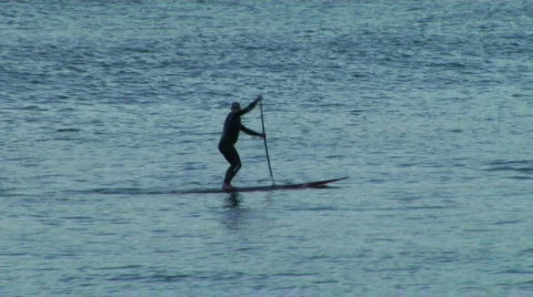 Longboard Paddle Surf 4 Stock Footage 346562