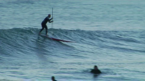 Longboard Paddle Surf 5 Stock-Footage 346551