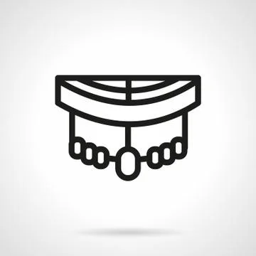 Longboard pars black simple line style vector icon Stock Illustration
