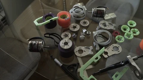 Longboard parts for assembling Electric skate, carbon desk board, selfmade Video stock 89049180