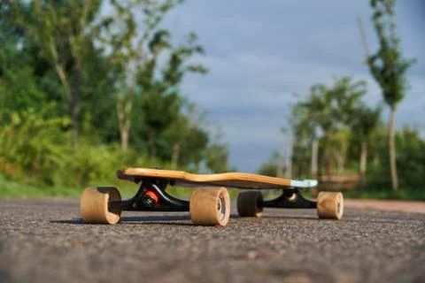 Longboard on a road Stock Photos