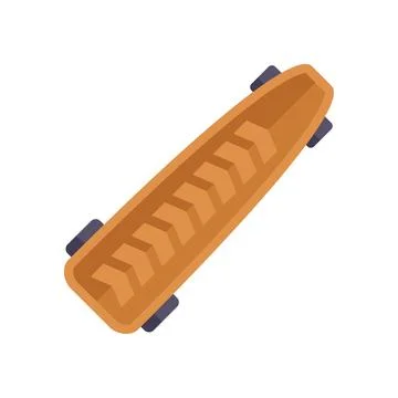 Longboard showing grip tape pattern for skating tricks Stock Illustration