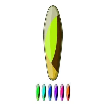 Longboard surfboard beach cartoon vector graphic Stock Illustration