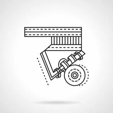 Longboard suspension flat line vector icon. Stock Illustration