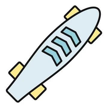 Longboard vector icon representing speed and extreme sport activity Stock Illustration