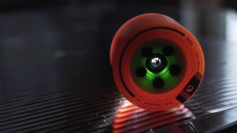 Longboard WHEEL for board assembling skateboard, sport skateboarding, extreme Stock Footage 89243874