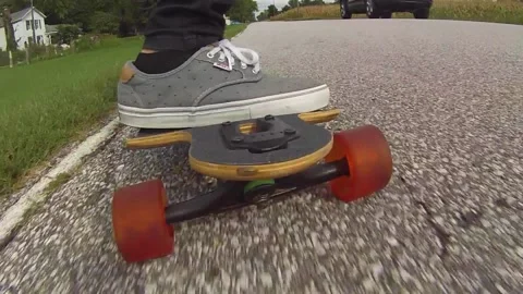 Longboarding low angle Video stock 145689531