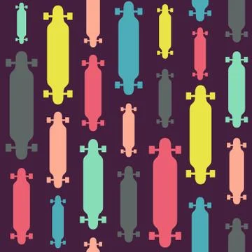Longboards seamless pattern Stock Illustration