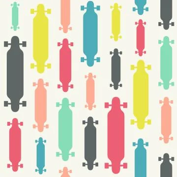 Longboards seamless pattern Stock Illustration