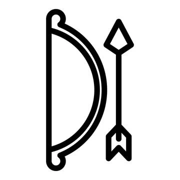 Longbow icon outline vector. Archery arrow Stockillustratie