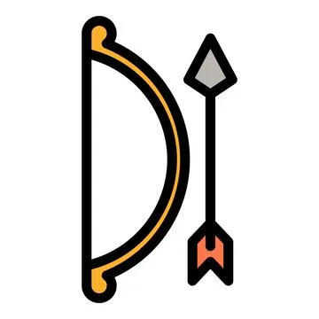 Longbow icon vector flat 스톡 일러스트