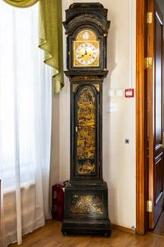 Longcase clock in Cherepanovs Technical Museum Stock Photos