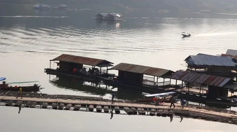 Longest bamboo bridge Stock Footage 48601429