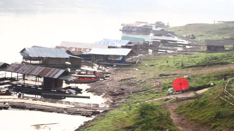 Longest bamboo bridge Stock Footage 48639454