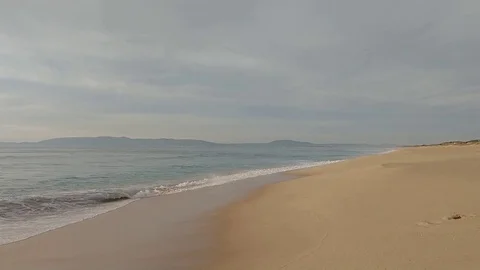 Longest beach in Europe Stockbeeldmateriaal 100975131