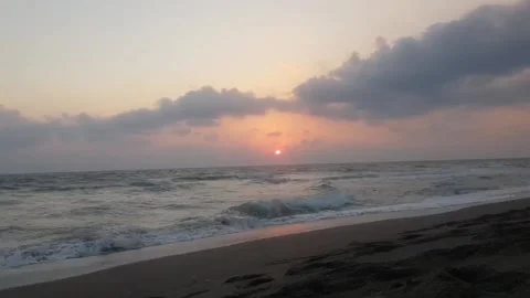 The longest beach in Turkey. sunset Video stock 141304119