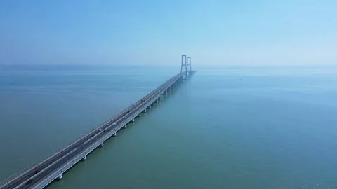 The Longest Bridge on The Island of Java, Indonesia. 動画素材 240601440
