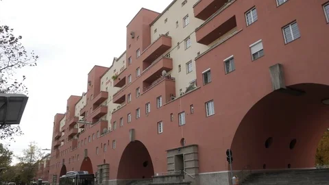 The longest building in Vienna Stock Footage 82482223