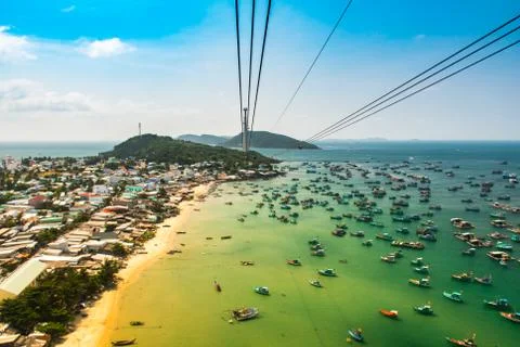 The Longest Cable Car, Phu Quoc Island in Vietnam Stock Photos