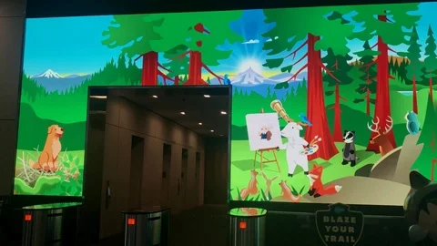 The longest continuous 4mm LED screen in the United states. The Sales Stock Footage 106879008