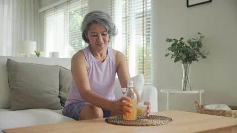 Longevity anti-aging medication for asia woman. Menopause awareness diagnosis 스톡 동영상 304772090