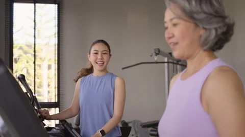 Longevity anti-aging medication for asia woman. Menopause awareness diagnosis Stock Footage 307826000