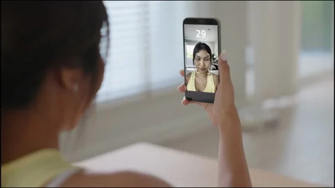 Longevity future of anti-aging Smart device bioage scan agentic ai tracker Video stock 335807017