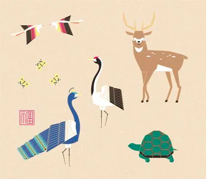 Longevity symbol animals 스톡 일러스트