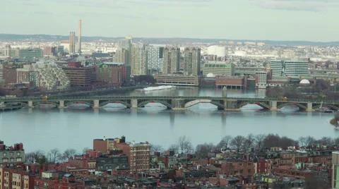 Longfellow Bridge Across Charles River in Boston Video stock 46365954