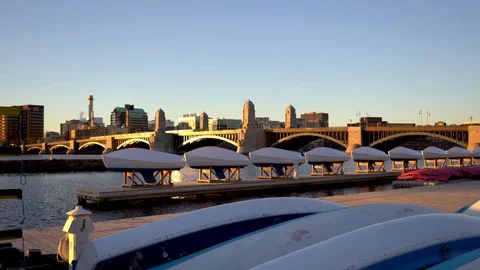 Longfellow Bridge Charles River Video stock 100522732