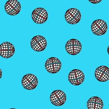 Longitude and latitude lines vector seamless pattern Stock Illustration