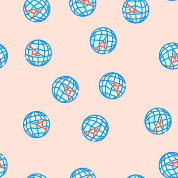 Longitude and latitude lines vector seamless pattern Stock Illustration