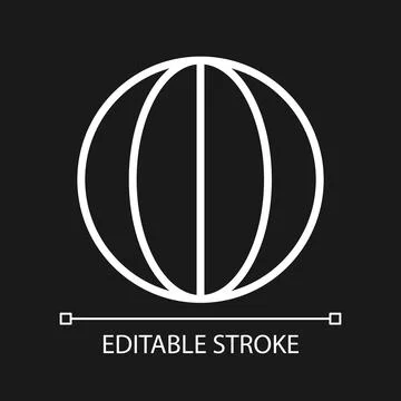 Longitude pixel perfect white linear icon for dark theme Illustrazione stock