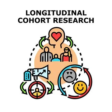 Longitudinal cohort research vector concept illustration design Stock Illustration