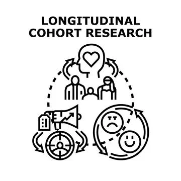 Longitudinal cohort research vector concept illustration design Stock Illustration