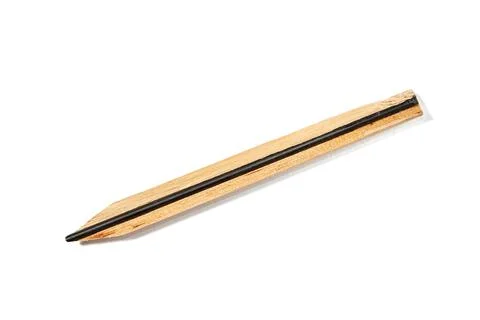 Longitudinal section of a pencil with the kernel inside Stock Photos