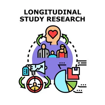 Longitudinal study evaluating research data over time Stock-Illustration