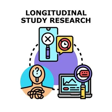 Longitudinal study research collecting data analyzing development 스톡 일러스트