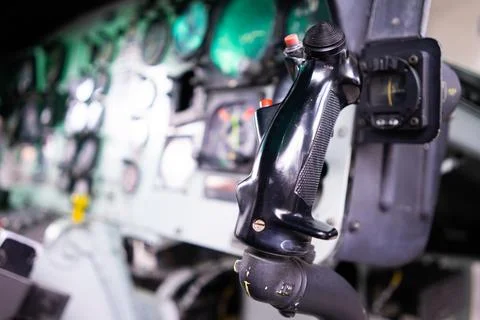 Longitudinal view of the control panel in the electronics lab Stock Photos