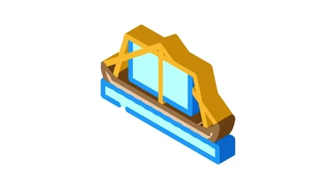 Longship ancient ship isometric icon animation Stock Footage 327280605