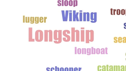 Longship Tag Cloud Animated Isolated On White Stock Footage 107224245