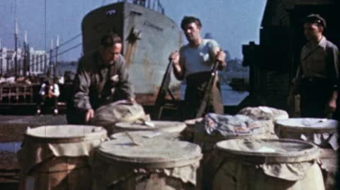 Longshoremen DOCK WORKERS NYC Shipping Industry 1940s Vintage Film Movie 3561 Stock Footage