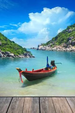 Longtail boat in paradise Stock Photos